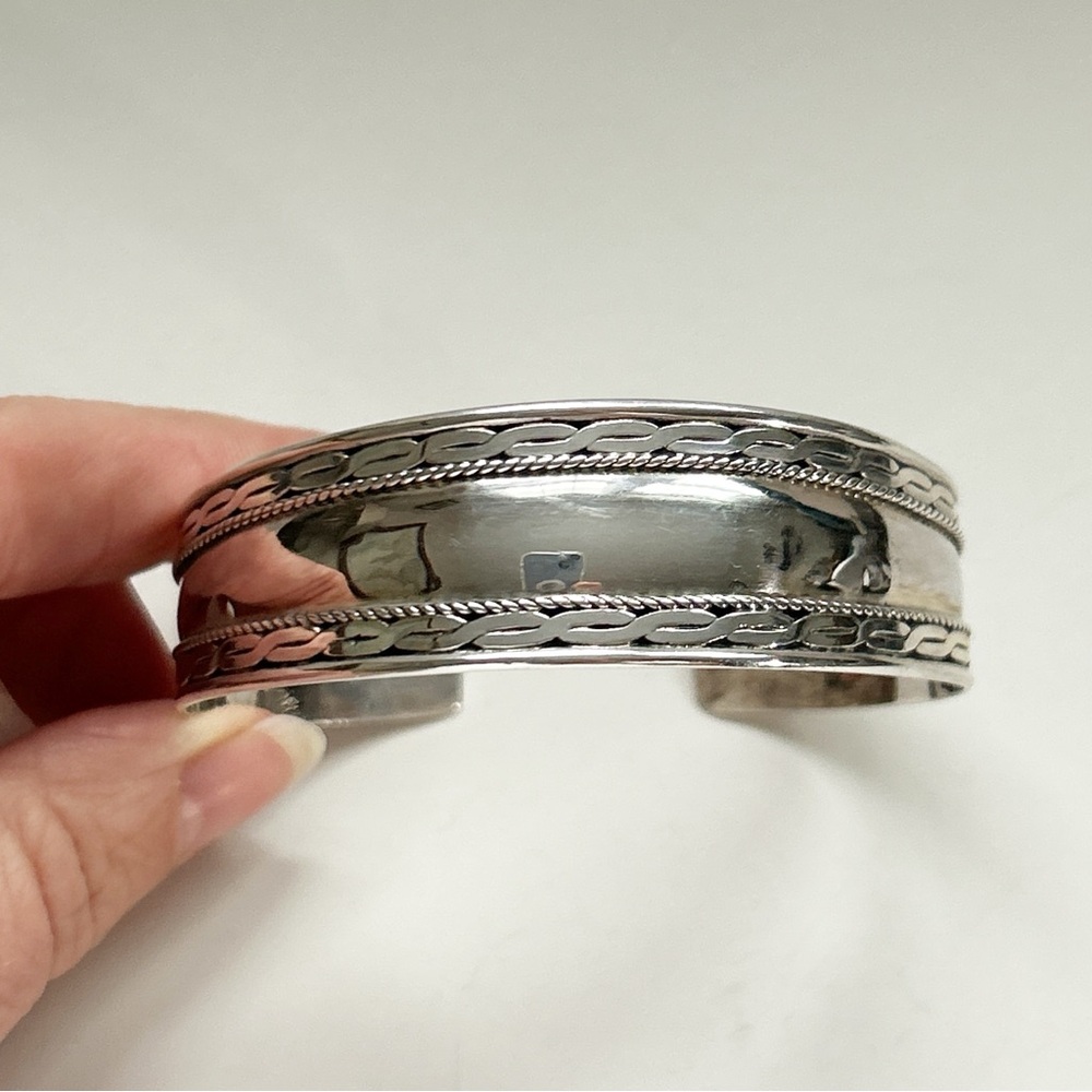 Vintage Moroccan Sterling Silver Cuff Bracelet